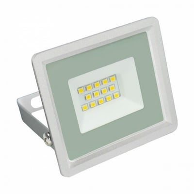 SpectrumLED hvid 10 W LED-projektør med synlige dioder, glasfront og justerbar monteringsbøjle.