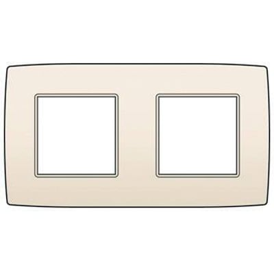 Oversigt over Niko Original ramme til 2 moduler i cream farve, med fokus på dens flade design og rene linjer.