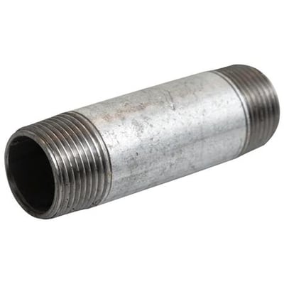 Galvaniseret nippelrør på 3/4'' med en længde på 1500mm, fremviser tydeligt den synlige gevind på begge ender.