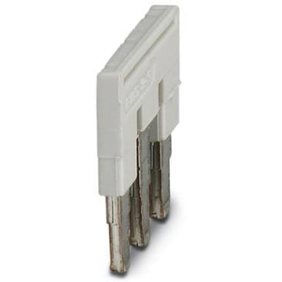 Phoenix Contact 3-polet indlægsbro med 5,2 mm deling i grå plast og kobberben.