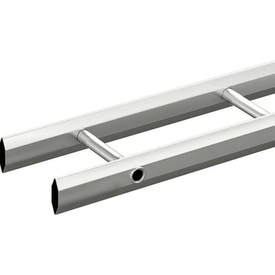 Nærbillede af Wibe kabelstige KHZ, der viser de dobbelt påsvejste ovale trin og den varmgalvaniserede stålkonstruktion.