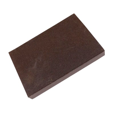 Distar skærpesten, mellem, til diamantkernebor, 300x200x40 mm, med en grov mørkebrun overflade.