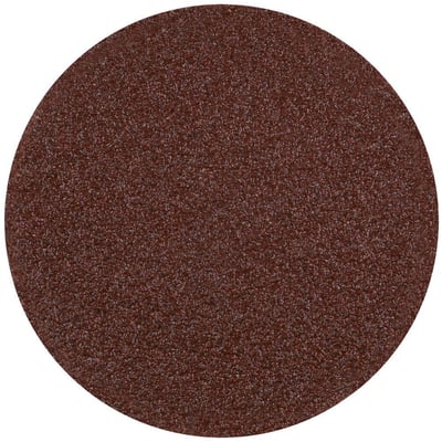 Tyrolit Quick rondel ROLOC Type 3 PE Y, 50xR A36 P01, en brun slibeskive i stål/INOX med grov kornstruktur på hvid baggrund.