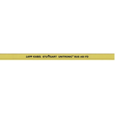 Lapp Unitronic BUS ASI LD FD P YE 2x2,5 kabel med tydelig tekstprint på gul overflade.