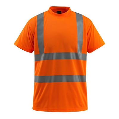 Frontvisning af Mascot Townsville HI-VIS T-shirt i orange, 3XL, med klassificerede reflekser og rund halsudskæring.