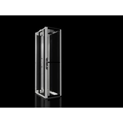 Rittal VX IT standard serverskab 600x2200x800mm med 47 U, fremviser ventilerede døre og metalramme.