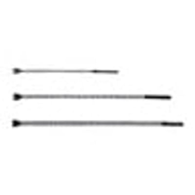 Tre sorte Legrand Colson kabelbindere i forskellige størrelser, sort plast, 4,6 x 180 mm.