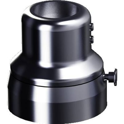 Rittal CP 40 drejeligt side-/bundbeslag fremstillet af skinnende rustfrit stål med synlige skruer og et håndtag.