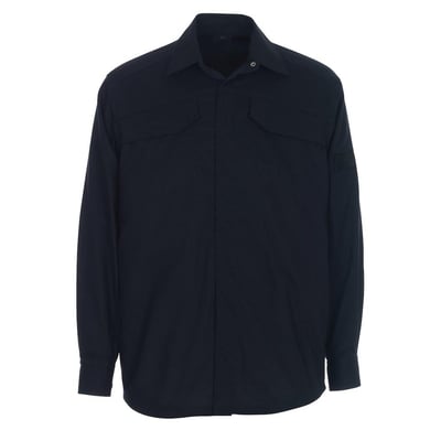 Mascot Ternitz marine skjorte i størrelse 47-48 med skjult trykknaplukning og to brystlommer.