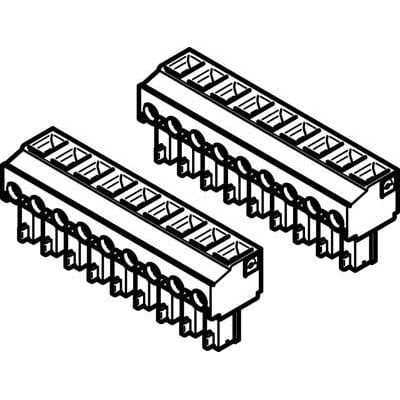 Festo stiksortiment NEKM-C-2 vist i en isometrisk tegning med to moduler side om side.