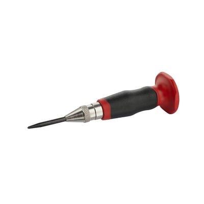 Ironside automatkørner på 130 mm med 4 mm skaft og sort greb med røde detaljer, vist skråt fra siden.