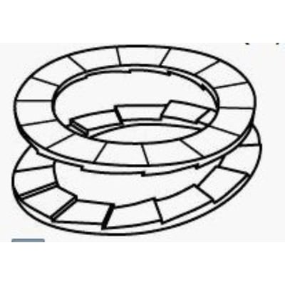 Illustration af to Nord-Lock kilelåseskiver, der viser deres kamme og kileformede samling for låsefunktion.