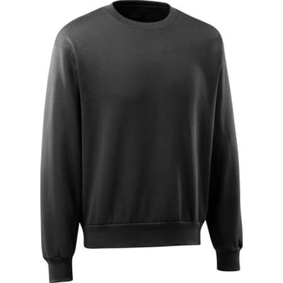 Mascot Carvin sweatshirt i sort, str. XS, vist forfra med rund hals og ribkanter ved ærmer og hofte.