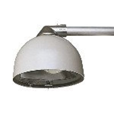 Philips Stor Københavner ZGS441 armatur med monteret fladt glas Ø448 mm på hvid baggrund.