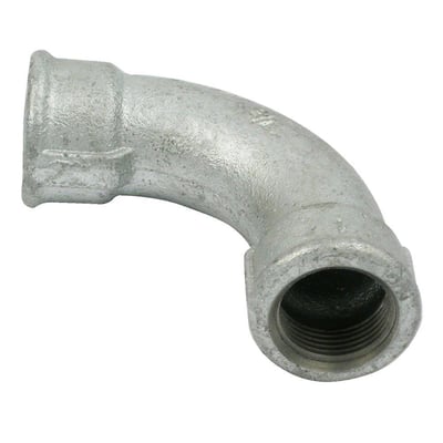Unico 90 graders bøjning med 2" muffe/muffe i galvaniseret blødstøbt materiale.