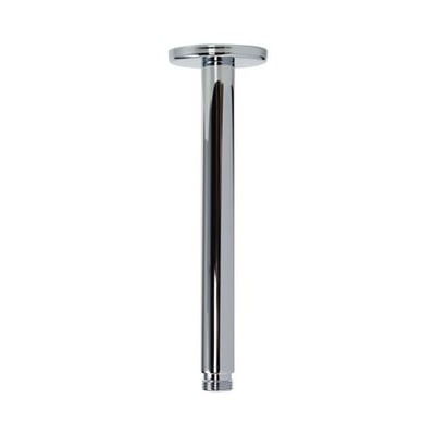 En krom loftstøtte på 20 cm med 1/2" gevind til montering af hovedbruser, vist på hvid baggrund.