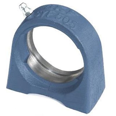 SKF lejehus SYF 509 i blå farve, viser den robuste støbejernskonstruktion med en smørenipler og mærkning.