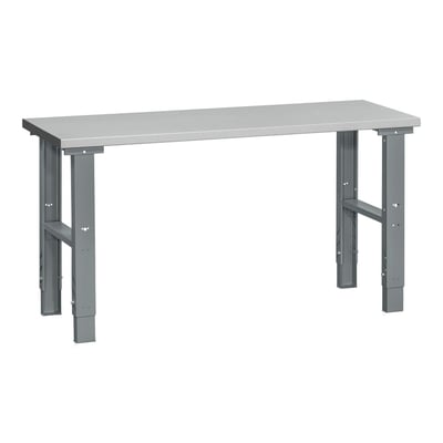 WFI filebænk HD 500 med stålbordplade 1600x600 mm, vist isoleret på hvid baggrund med justerbare grå stålbukke.