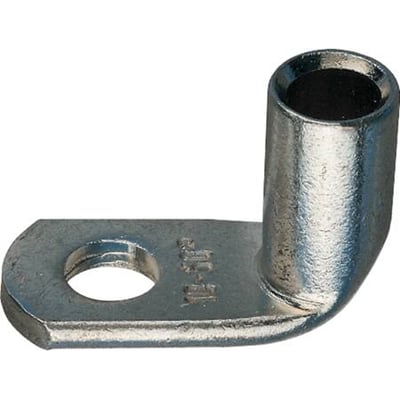 Klauke vinkelkabelsko til fintrådede ledere, 150mm², M10 hul og 90 graders vinkel, vist på hvid baggrund.