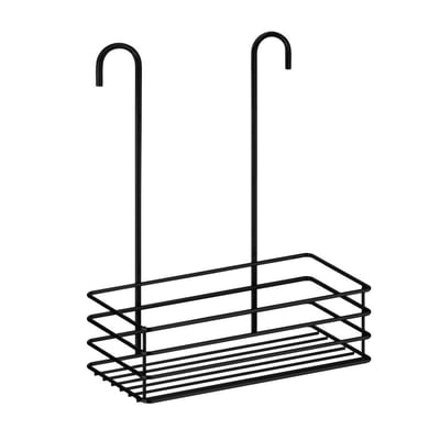 Beslagsboden sæbekurv i matsort rustfrit stål til ophæng på armatur, 250 mm bredde og 120 mm dybde.