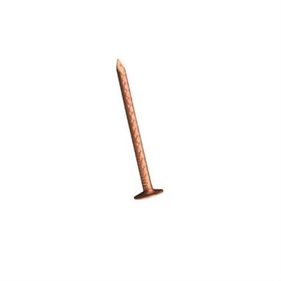 CUPA kobbersøm med 3 mm diameter ses skråt fra siden med spids og fladt, rundt hoved.