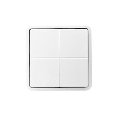 ABB trådløst 4-tasters tryk til FREE@HOME i hvid med fire store, firkantede trykflader.
