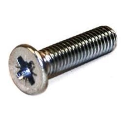 En enkelt Arvid Nilsson maskinskrue M5 x 40 mm, FZB, DIN 965, PZ, UH, med fladt, forsænket hoved og fuldt gevind, vist på hvid baggrund.