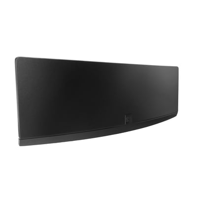 En sort, buet One For All SV 9430 indendørs antenne isoleret på en hvid baggrund, med logoet diskret placeret.