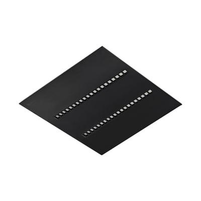 Sort, firkantet LEDvance IndiviLED DALI LED-panel med to synlige rækker af lysdioder.