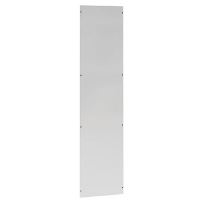 Schneider Electric sidepanel i grå RAL 7035, 2000 x 500 mm, set forfra med synlige monteringshuller langs kanten.