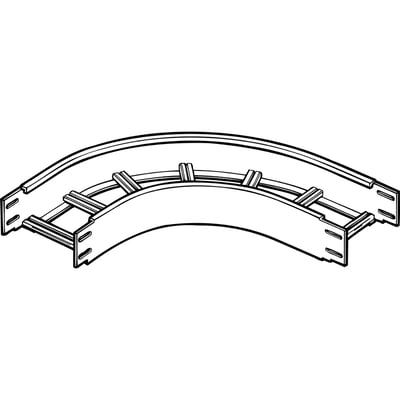 Legrand indvendigt hjørne til kabelstige Light GLO-4, 600mm bred, fremstillet af galvaniseret plade.