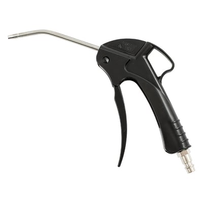 Tjep blæsepistol med sort plasthåndtag og et bøjet 6 mm metalrør, vist på hvid baggrund.