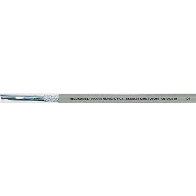 Grå Paar-tronic-cy-cy-pur kabel med 2x2x0,34 mm ledere, mærket HELUKABEL og CE-godkendt.