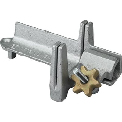 HellermannTyton Conclamp skærekasse til stålslanger, lavet af robust metal med en stjerneskive til fastgørelse på bord.