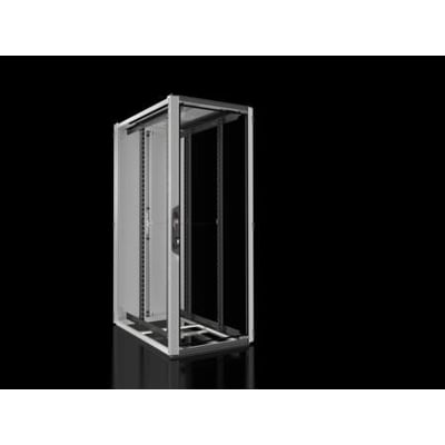 Rittal VX IT netværks-/serverskab standard i grå, med 42U, glasdør foran og stålpladedør bagpå.