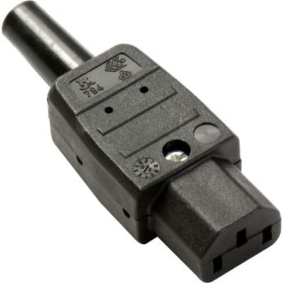 Martin Kaiser apparatstik 3P lige, hun, sort, type 794 (C13) med jordforbindelse til strømtilslutning.