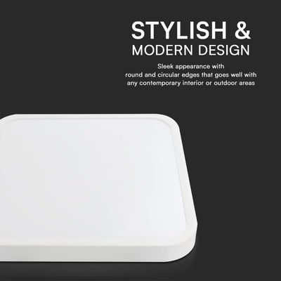 Nærbillede af et V-TAC LED dome lys der fremhæver dets stilrene og moderne design med runde kanter.