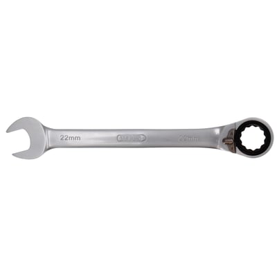 Tecos omstilbar ringskraldenøgle 21 mm med 72 tænder og 15° vinklet ringgreb, fremstillet i poleret stål.