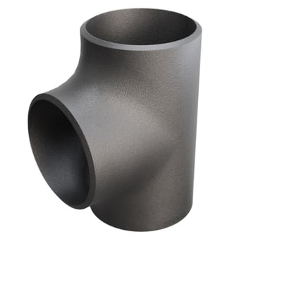 Grå P235GH tee fitting med dimensionerne 139,7 x 6,3 mm, der overholder DIN 2615 og EN 10253-2 standarder.