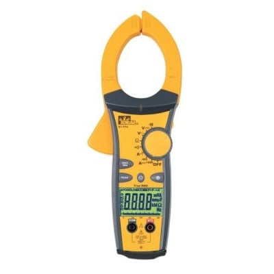 Ideal tangamperemeter 61-775 i gul og grå med dobbelt display til måling af AC/DC strømme op til 1000A.