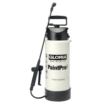 Gloria PaintPro tryksprøjte på 5 liter i hvid kunststof med sort pumpehåndtag og trykmåler.