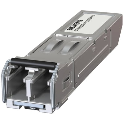 Siemens SCALANCE X SFP992-1+ transceiver med 1x 1000 Mbit/s LC-port, optisk multimode, på hvid baggrund.