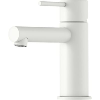 Mora Inxx II Sharp Small håndvaskarmatur i mat hvid med et elegant og minimalistisk design, perfekt til mindre håndvaske.