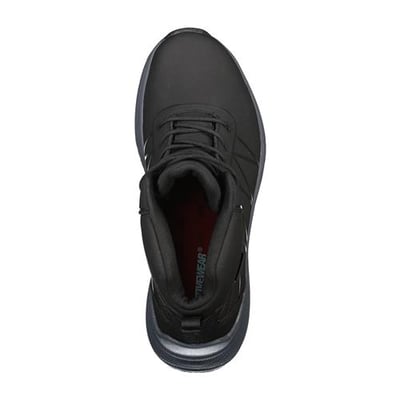 Sort Activewear-jobstøvlet Flex 5401 i størrelse 43 set ovenfra med snørebånd og polstret skaft.