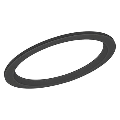 Sort Ledvance Downlight Comfort-udvidelsesring på 190 mm ses skråt ovenfra med sin brede, ovale ringform.