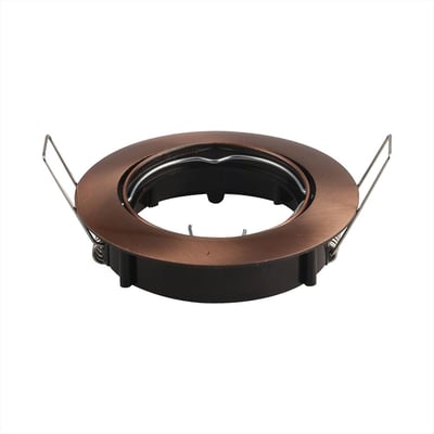 V-TAC VT-779 GU10 lampefatning i rund form med bronzeret Zinc Alloy finish og monteringsklemmer.