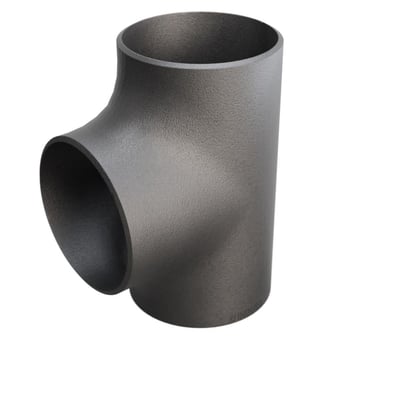 T-stykke af P235GH stål med dimensionerne 114,3 x 3,6 mm, produceret efter DIN 2615/EN 10253-2 standarderne.