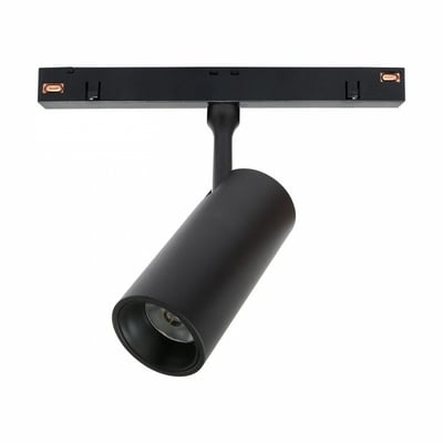 SpectrumLED SHIFT Smart Spot S er en sort, cylindrisk 6W-spot med Zigbee til SHIFT-skinne.
