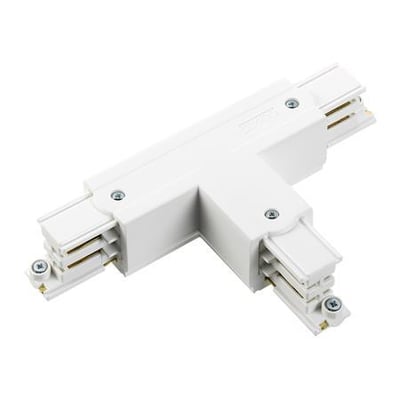 Hvidt Nordic Aluminium Global T-stykke XTS 39-3 med tre ledere, set skråt ovenfra.