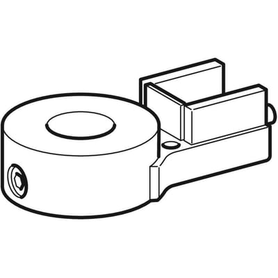 Contura Shower Space 2000 endestykke i grå med synlig skruehul og to holdearme.